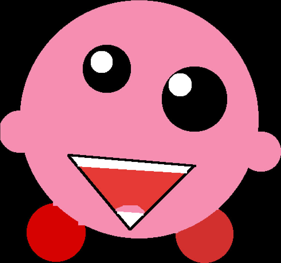 Pienk Kirby Vektorgrafiek Muurpapier