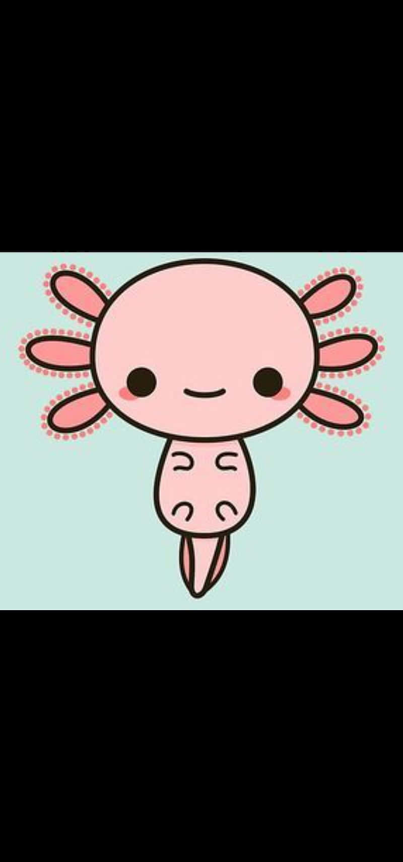 Pienk Oulike Axolotl Digitale Illustrasie Muurpapier