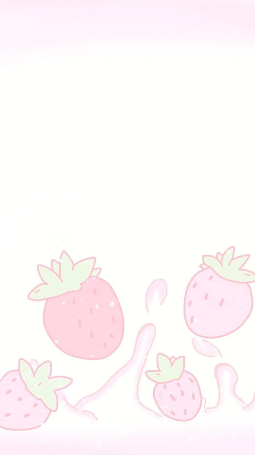 Pienk Pastel Oulike Aarbeibars Muurpapier
