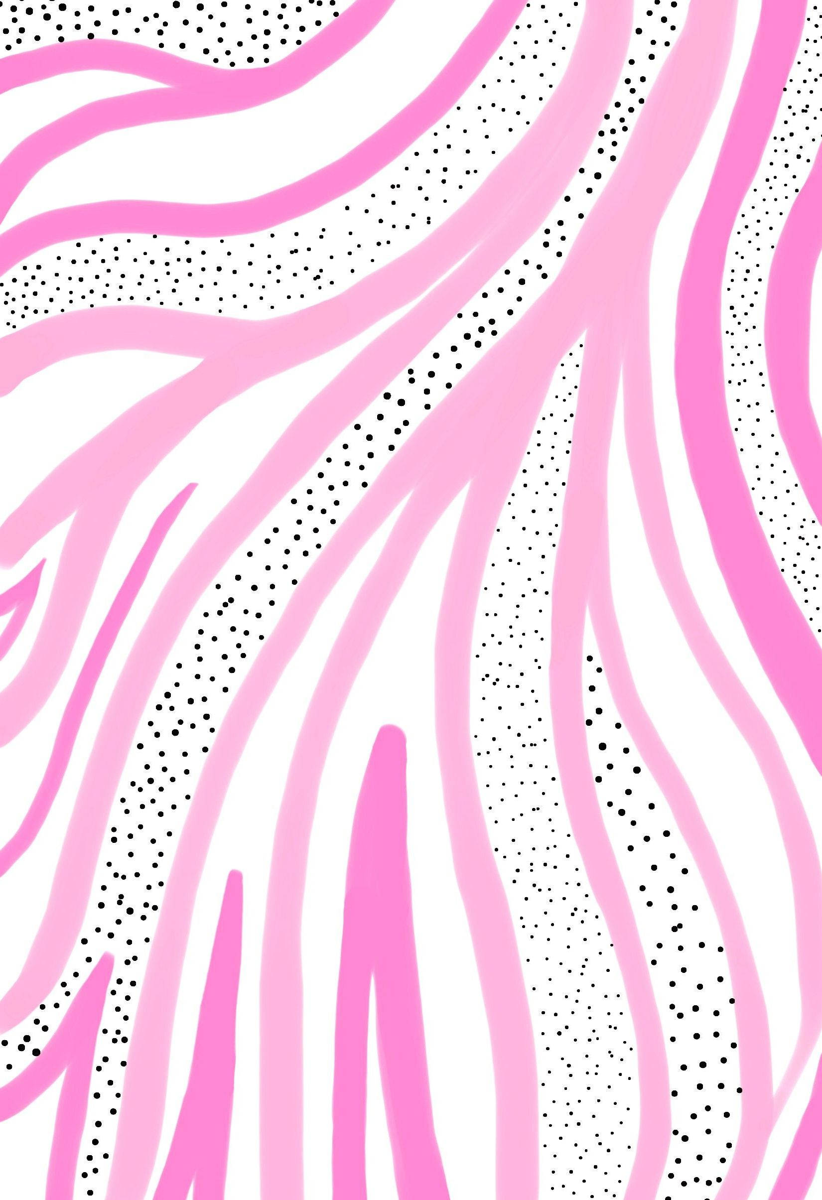 Pienk Preppy PFP Lynstrepe en Kolletjies Muurpapier
