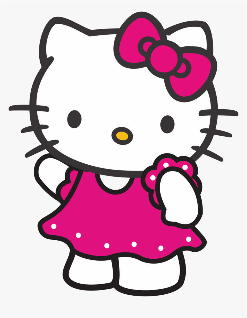 Pienk Rok Tekenprent Hello Kitty PFP Muurpapier