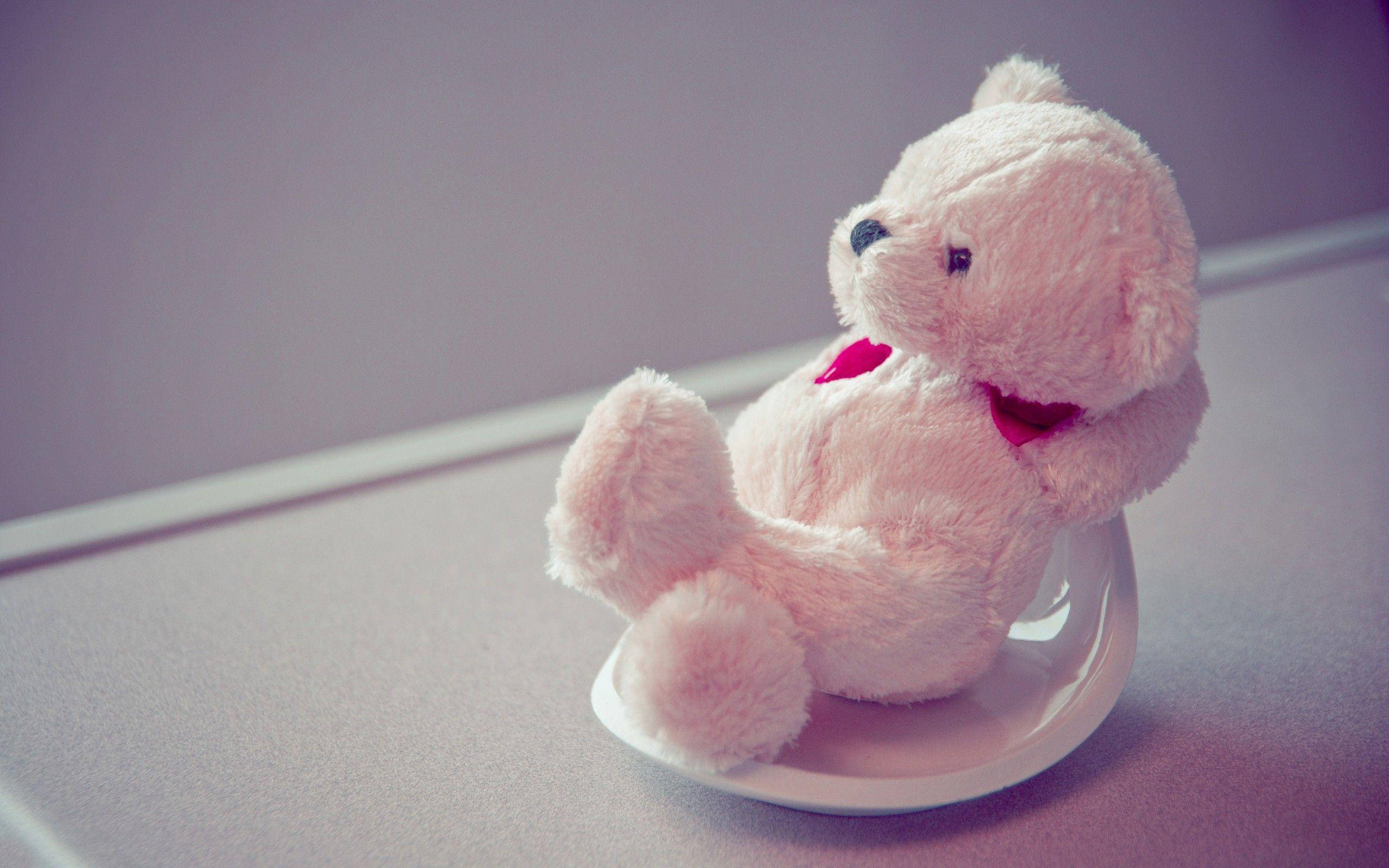 Pienk Teddybeer Oulike Buroblad Muurpapier
