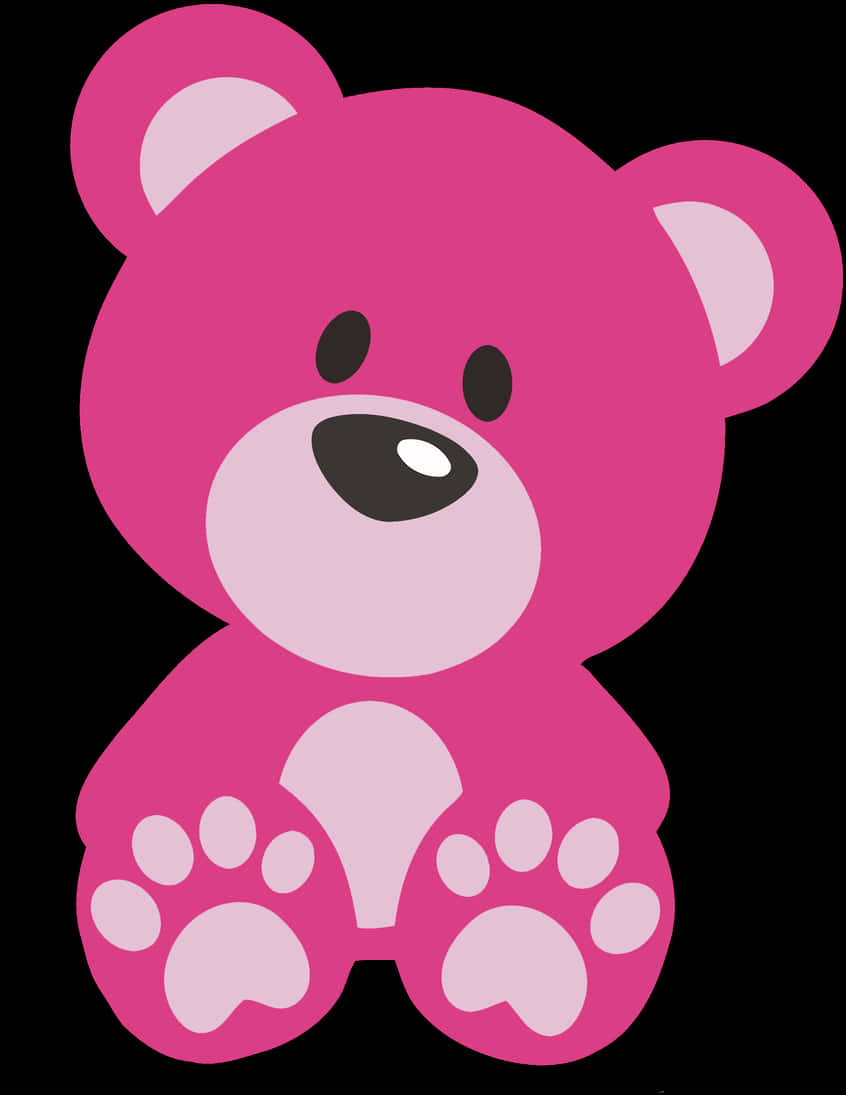 Pienk Teddybeer Grafika Muurpapier