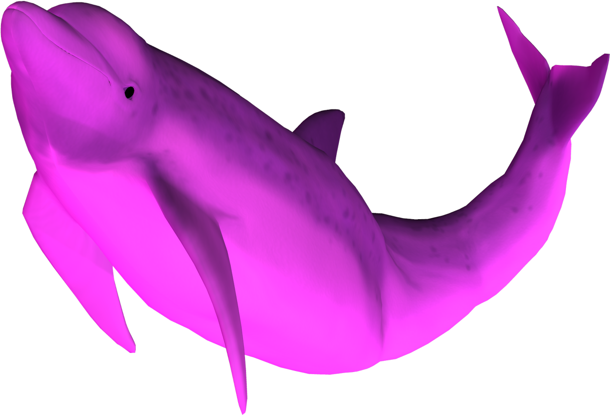 Pienk3 D Walvismodel Muurpapier