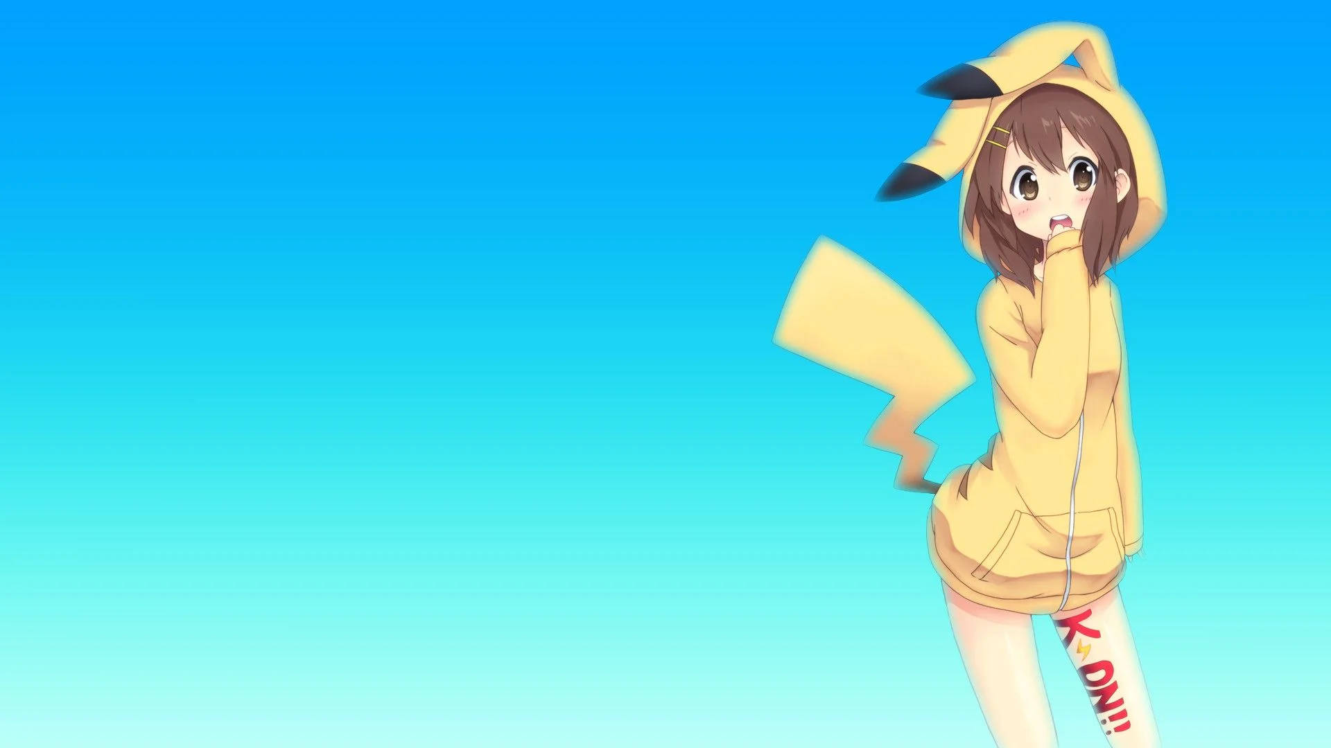 Pikachu-anime-meisie-capruk Muurpapier