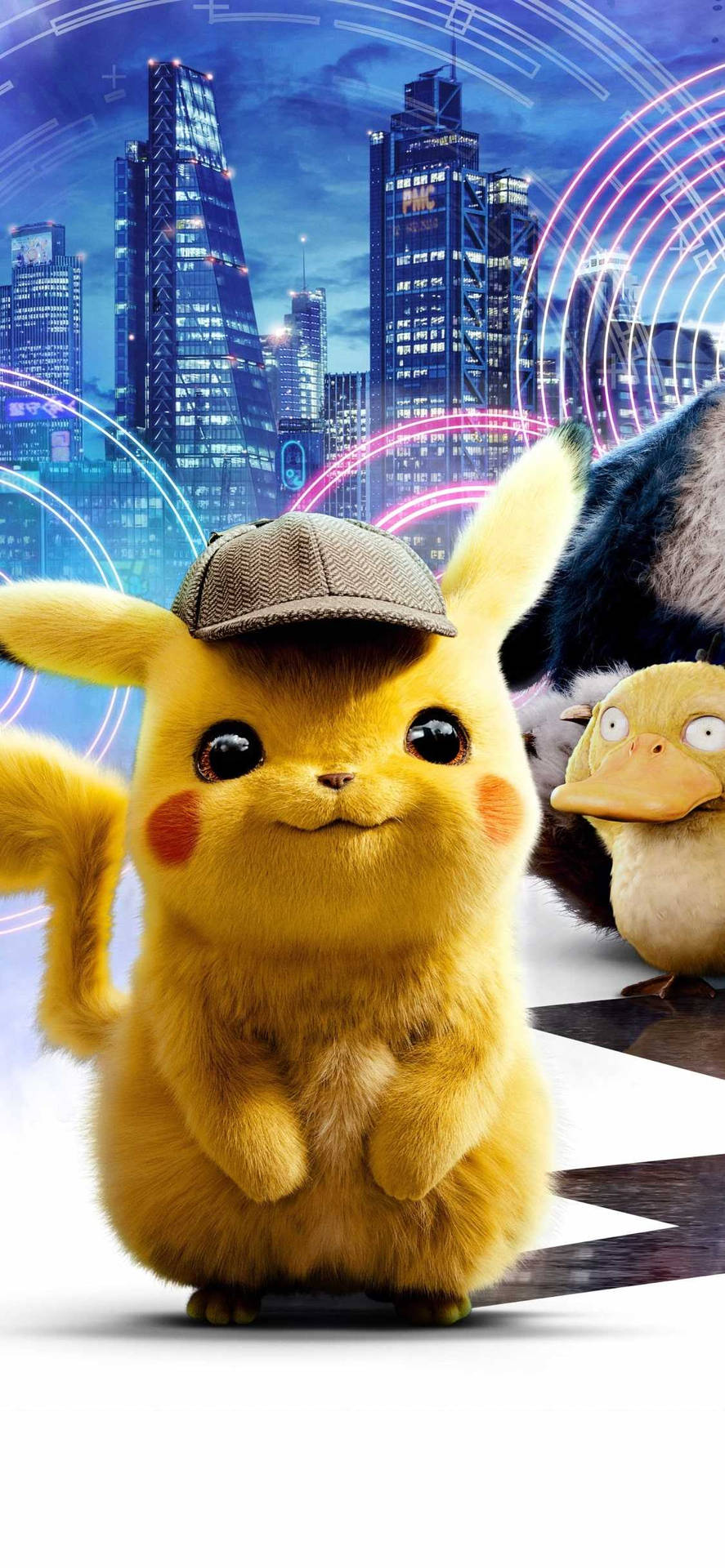 Pikachu en Psyduck Muurpapier
