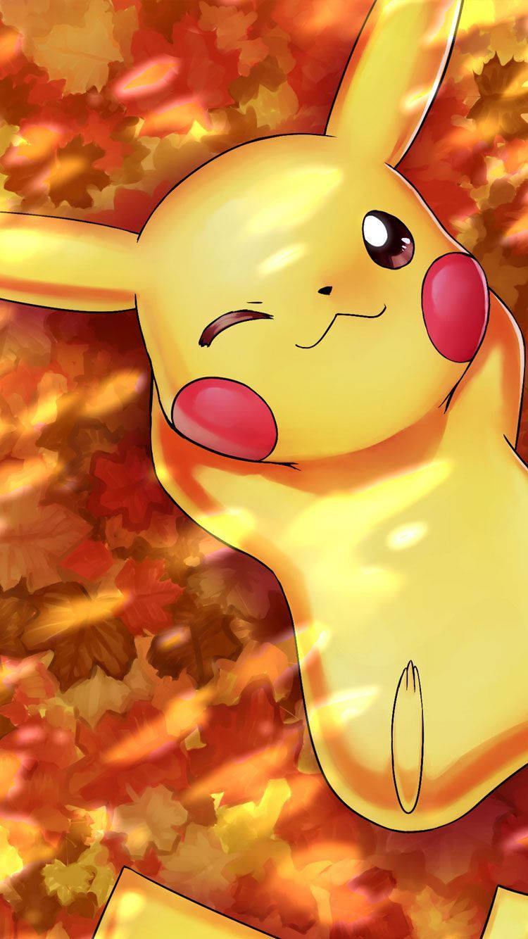 Pikachu pak die wêreld aan met 'n glimlag Muurpapier