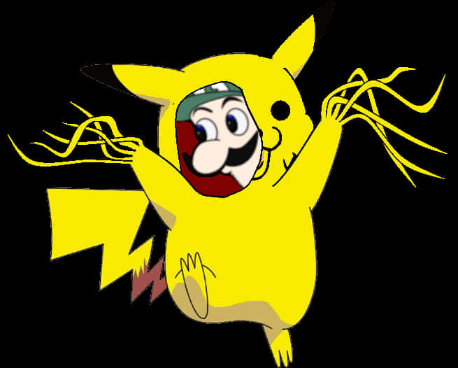 Pikachu_ Spotprent_ Samesmelting Muurpapier