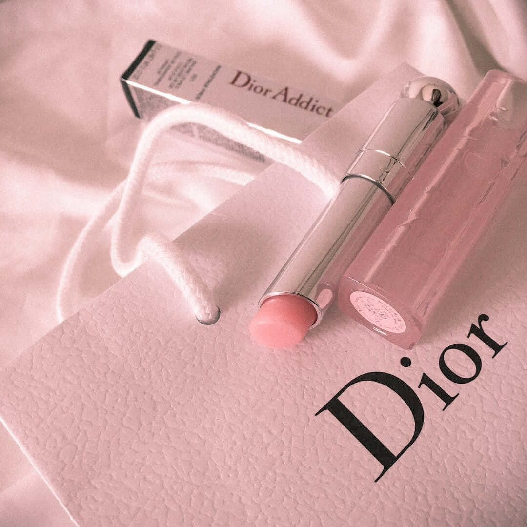 Pink Aesthetic Dior Cosmetics Prent Muurpapier