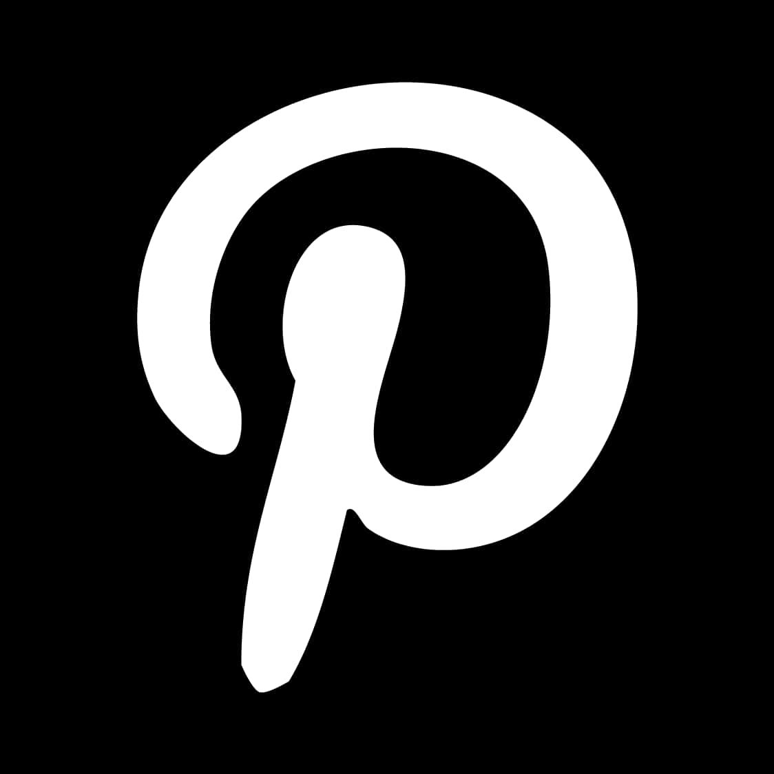 Pinterest-logo swart en wit Muurpapier