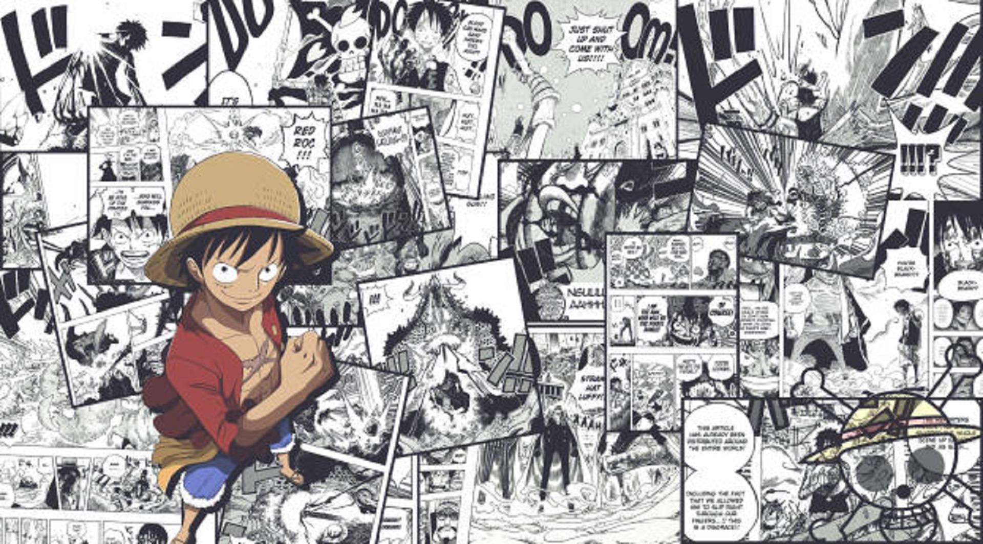 Pirate Captain Luffy Manga Paneel Muurpapier