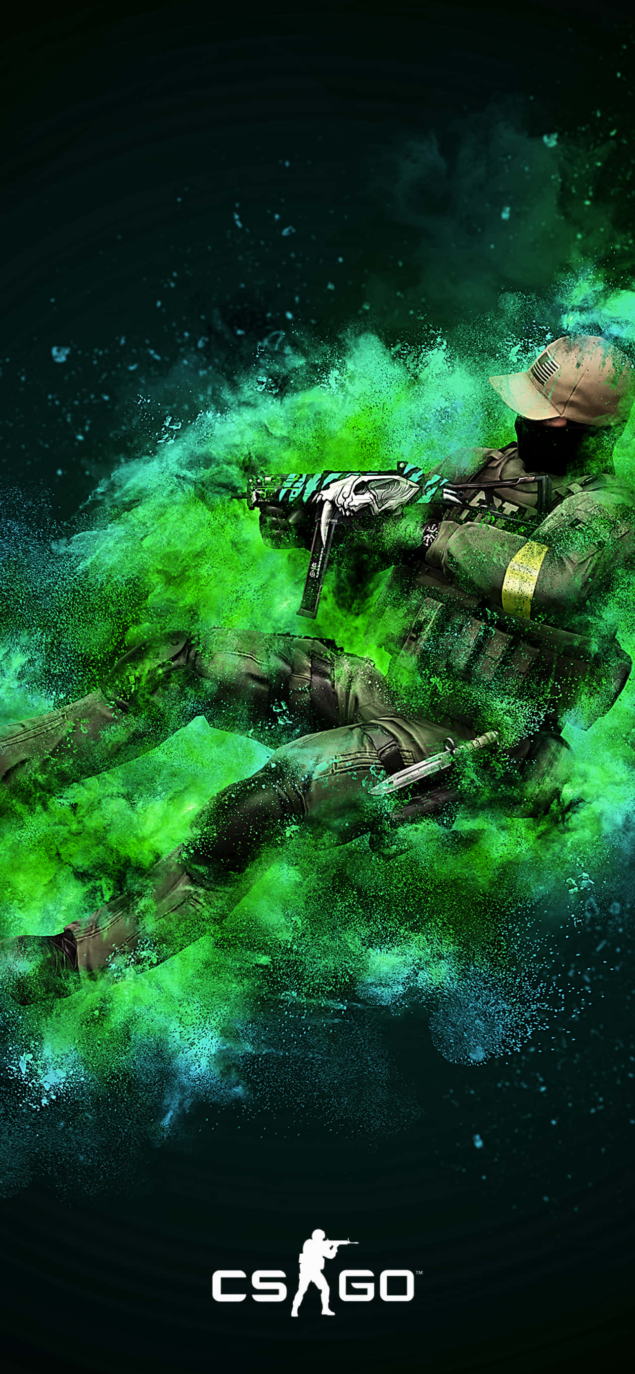 Pixel 3 Counter-strike Global Offensive-agtergrond Groen Muurpapier