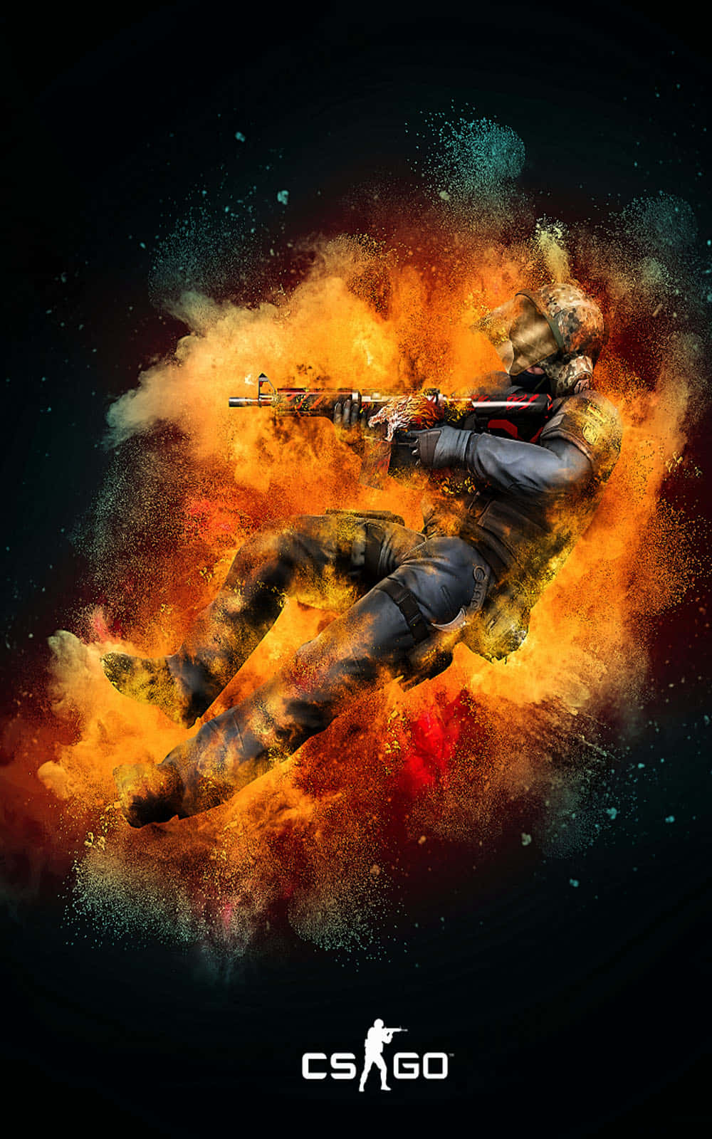 Pixel 3 Counter-strike Global Offensive Agtergrond Vuur Muurpapier