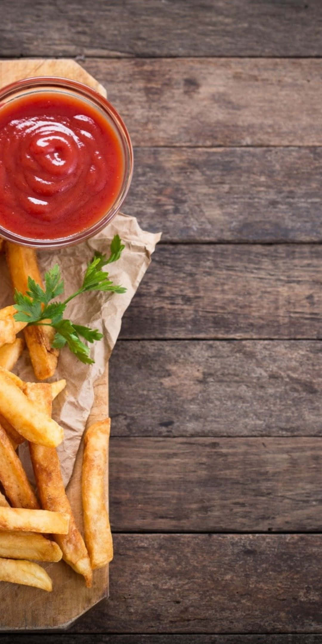 Pixel 3 Kos Agtergrond: Friet en Ketchup Muurpapier