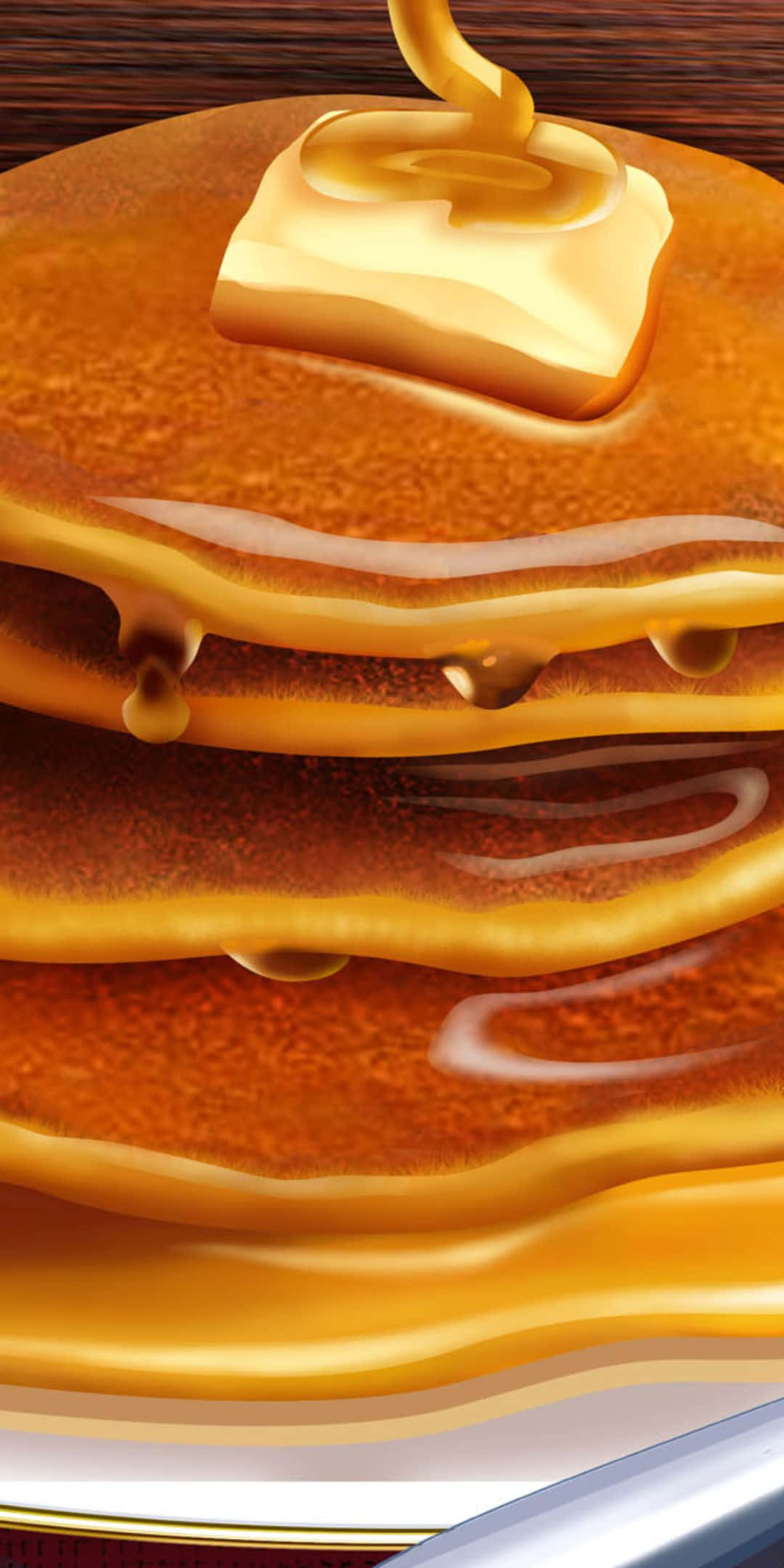 Pixel 3 Kos Pannekoek Botter Stroop Agtergrond Muurpapier