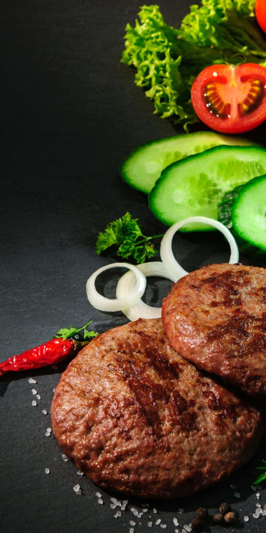 Pixel 3 Kos Wagyu Burger Agtergrond Muurpapier