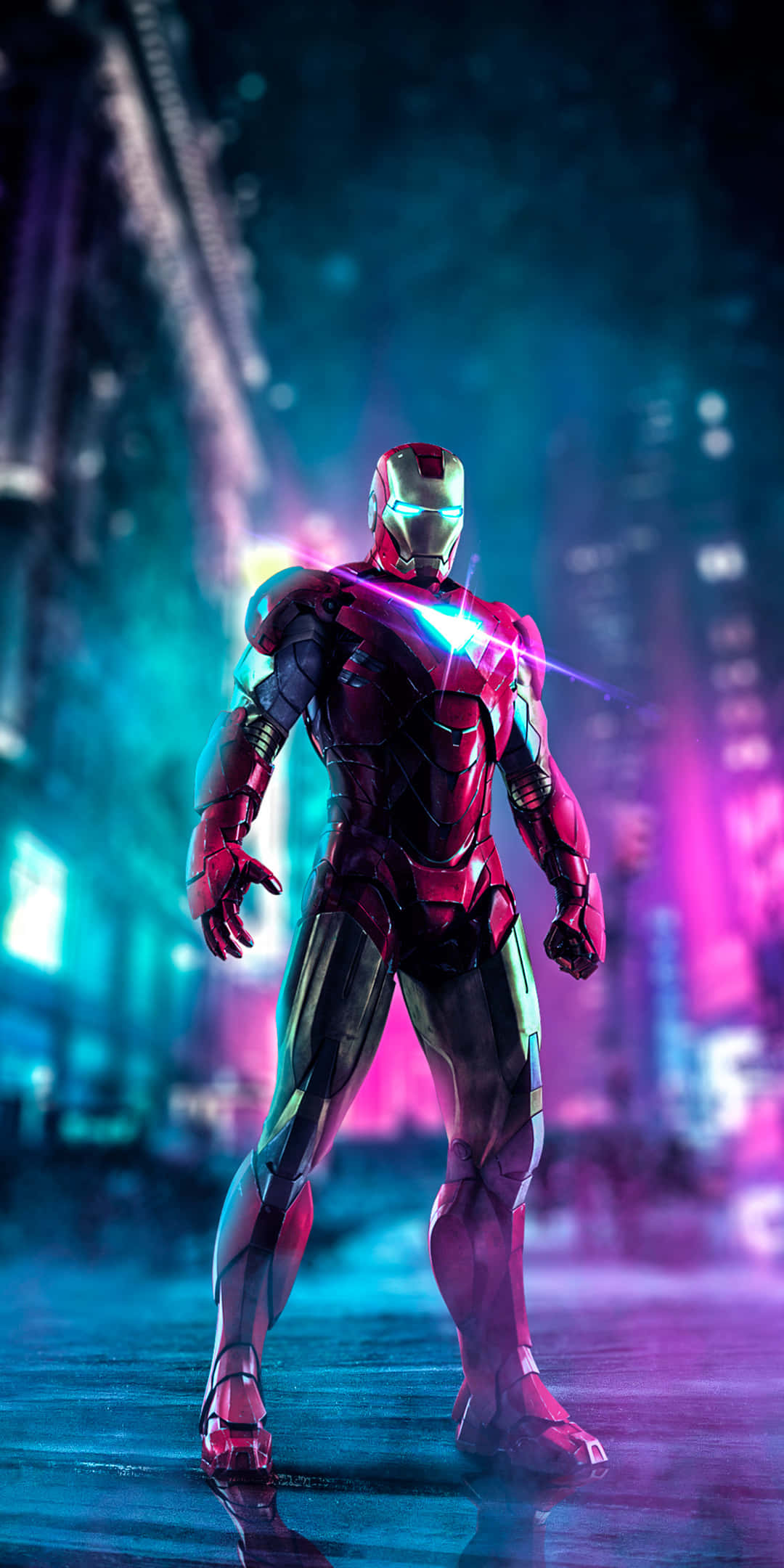 Pixel 3 Yster-man Neon Agtergrond Muurpapier
