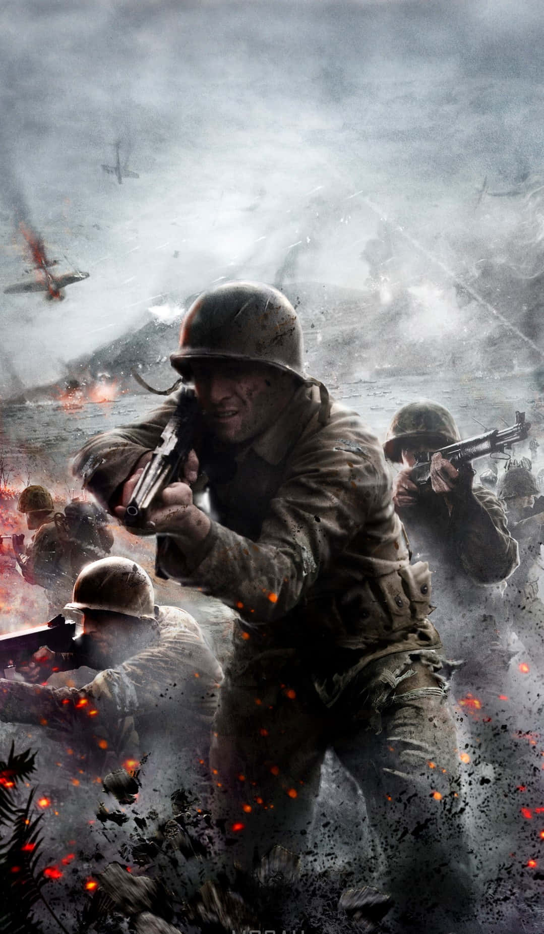 Pixel 3xl Battlefield 1 Agtergrond Soldate In 'n Asagtige Omgewing Muurpapier