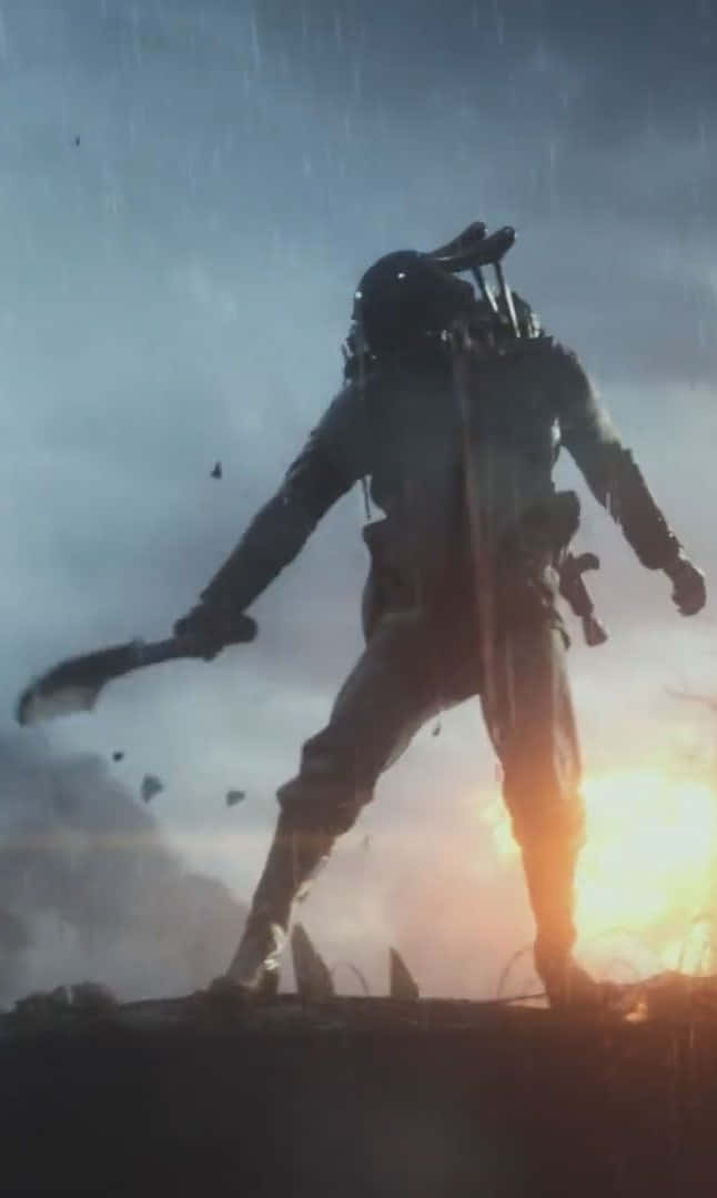 Pixel 3xl Battlefield 1 Agtergrond Soldaat wat 'n Kapmes Swaai Muurpapier