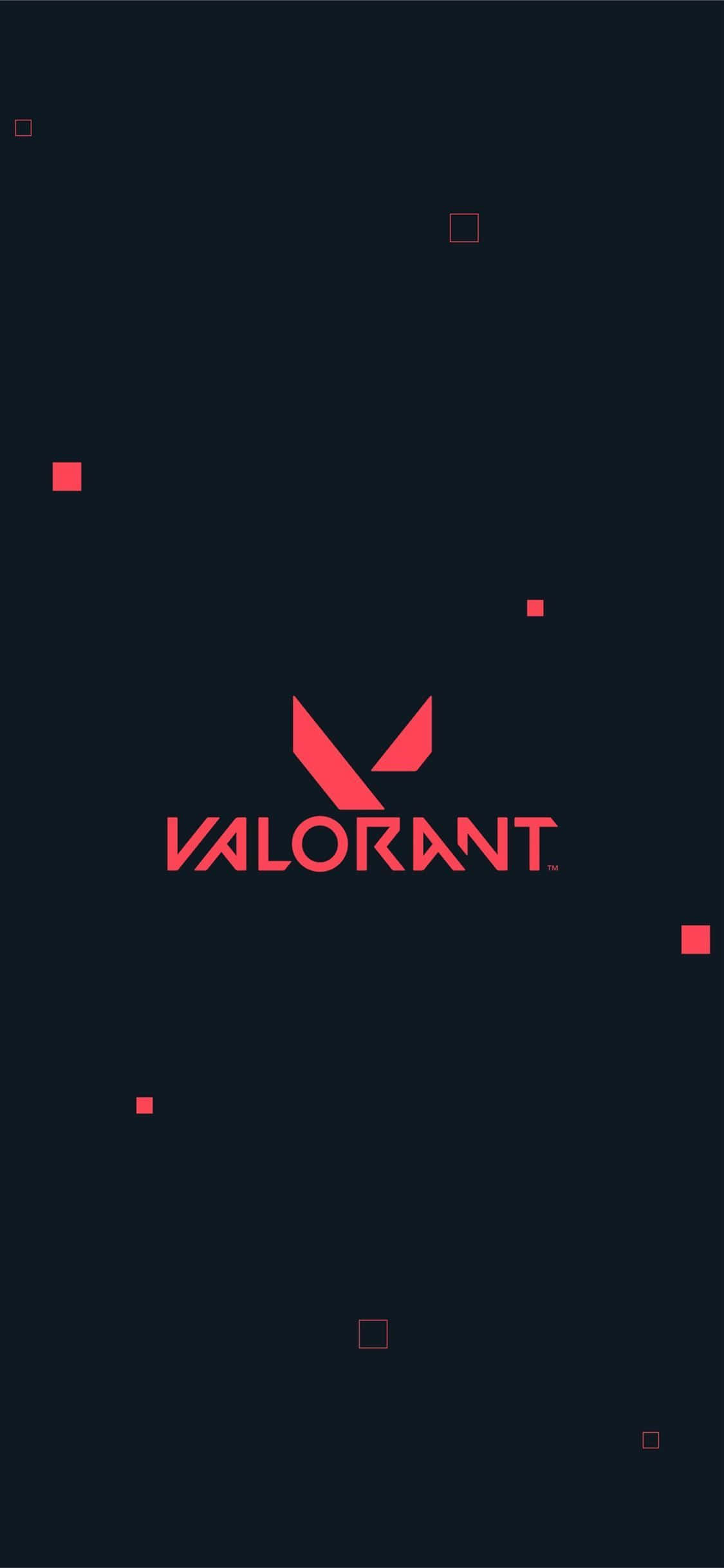 Pixel 3xl Valorant Agtergrond Logo in Rooi Muurpapier