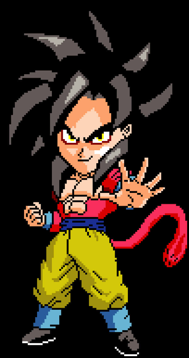 Pixel Kuns Goku Houding Muurpapier