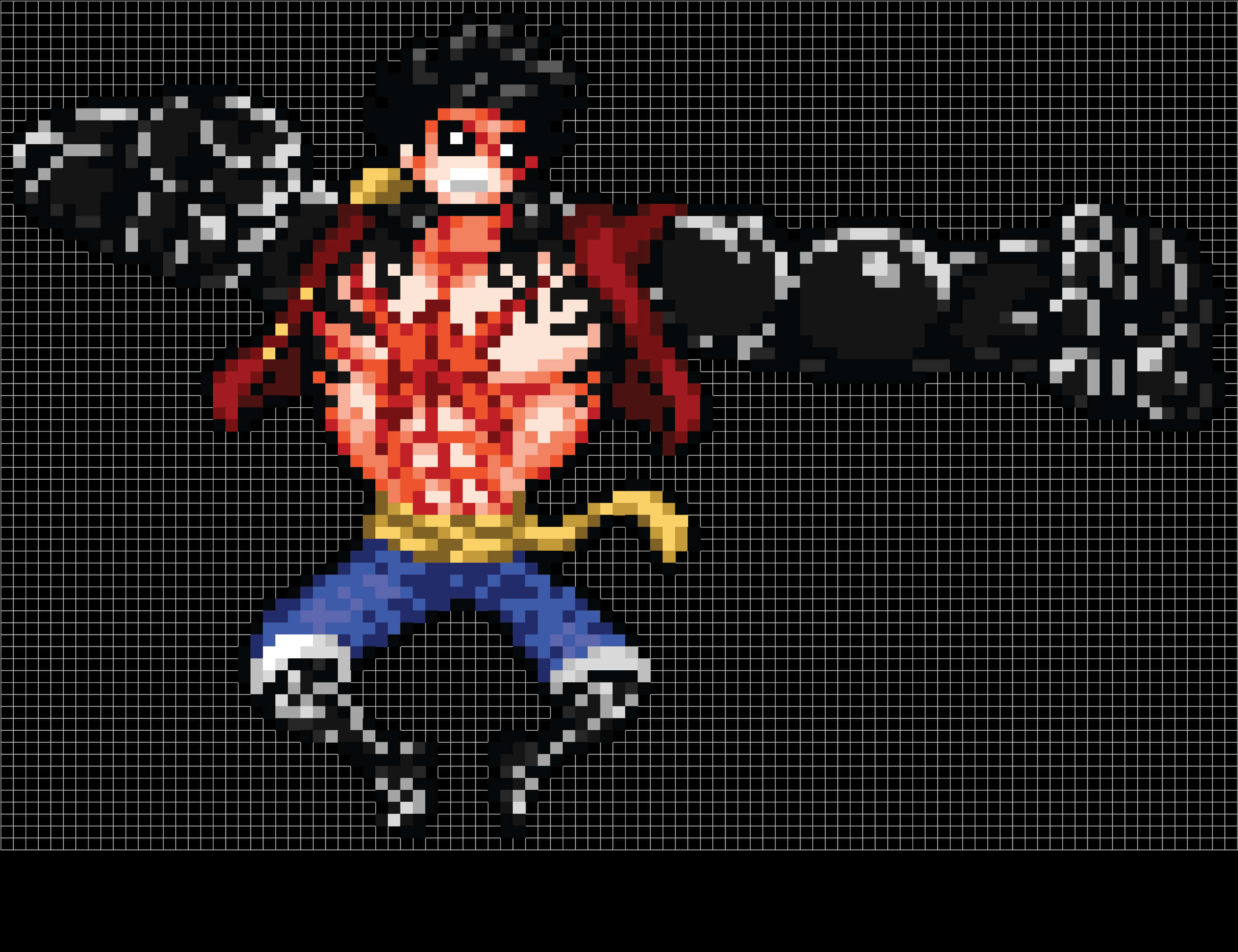 Pixel-kuns Luffy One Piece Muurpapier
