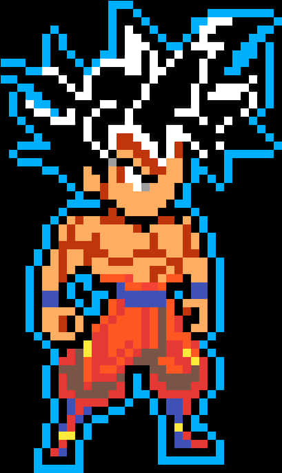 Pixel-kuns Ultra Instink Goku Muurpapier