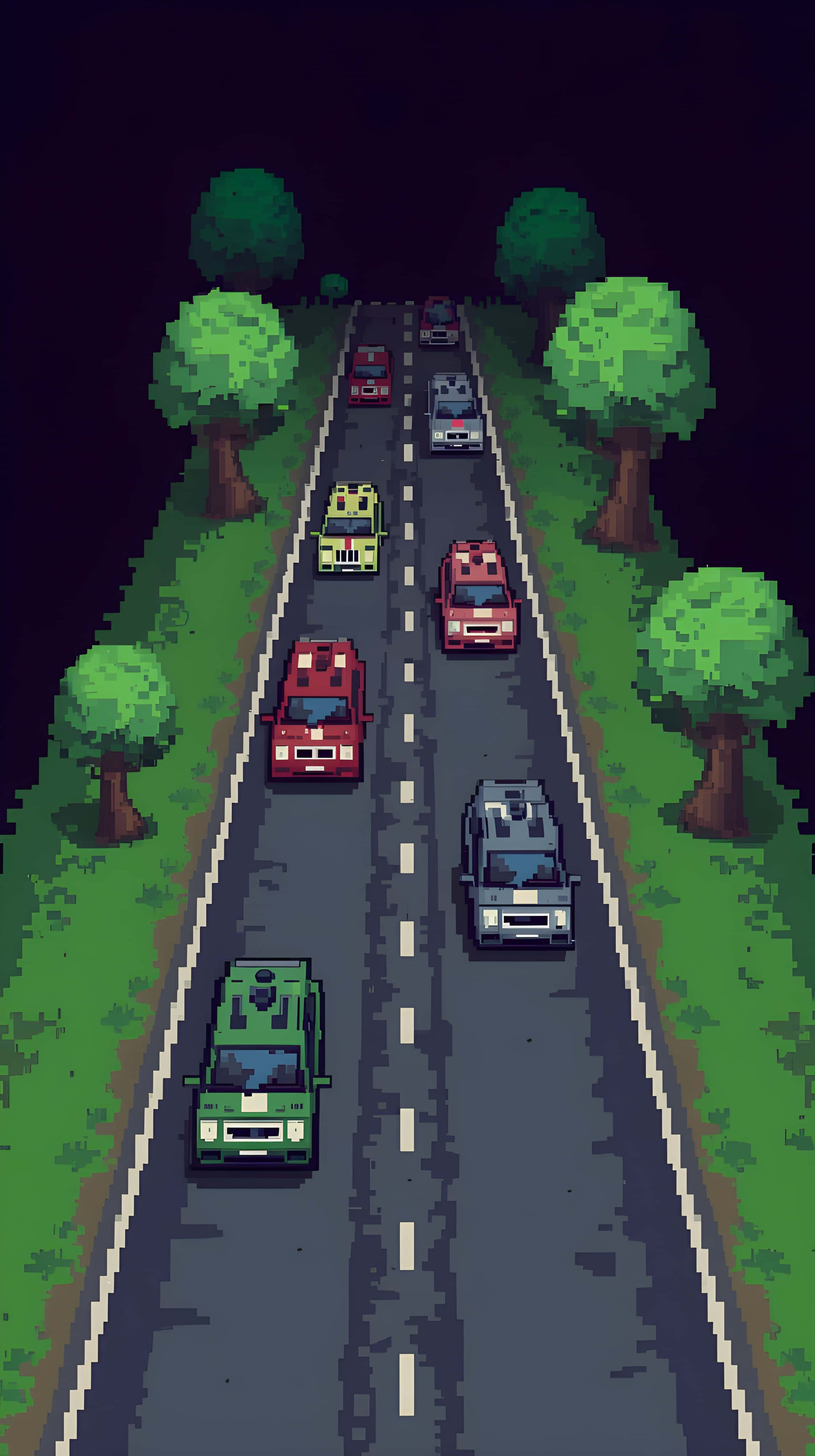 pixel motor nag Muurpapier