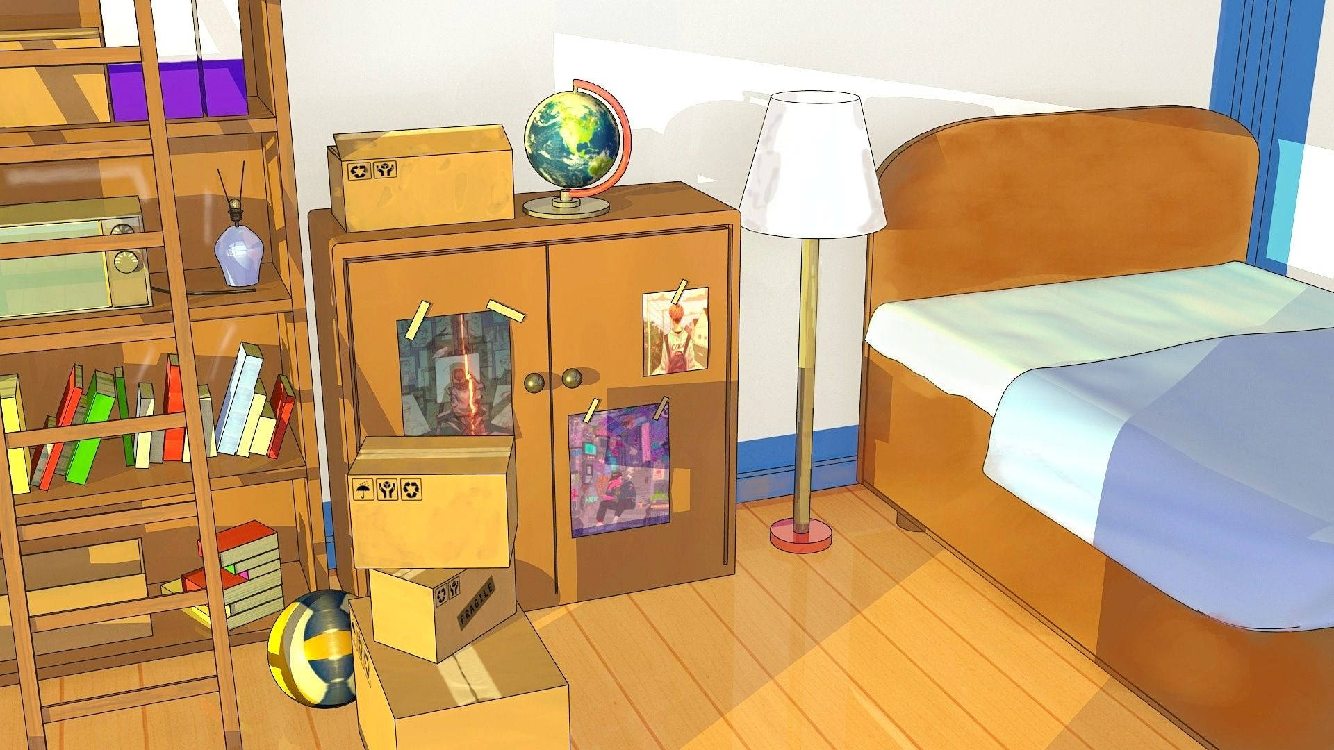 Plain Anime Kamer Muurpapier