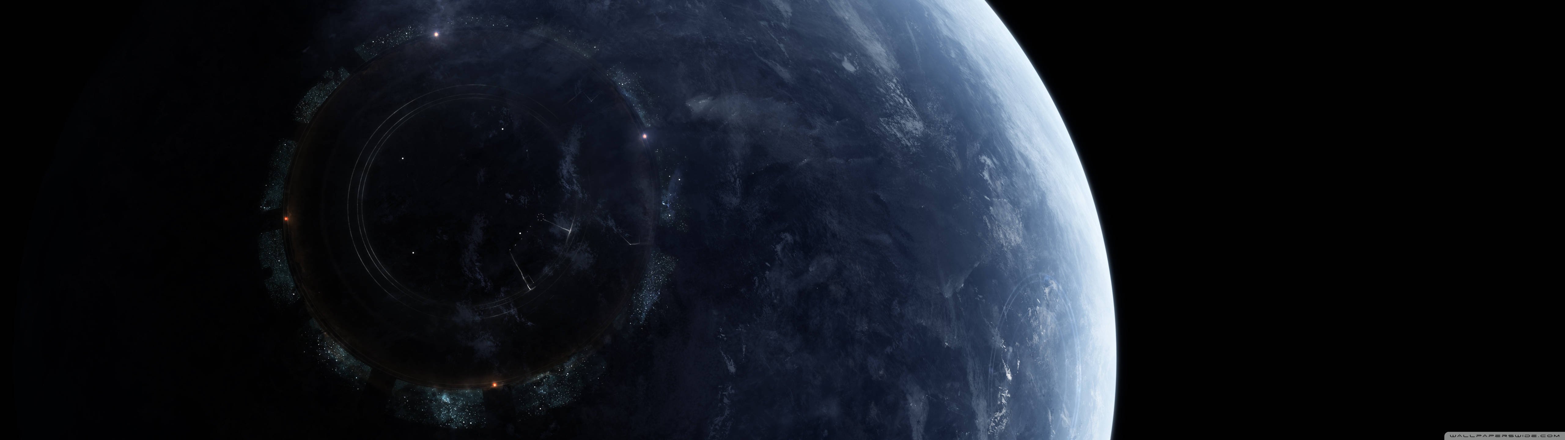 Planeet se Ring van Sterre Muurpapier