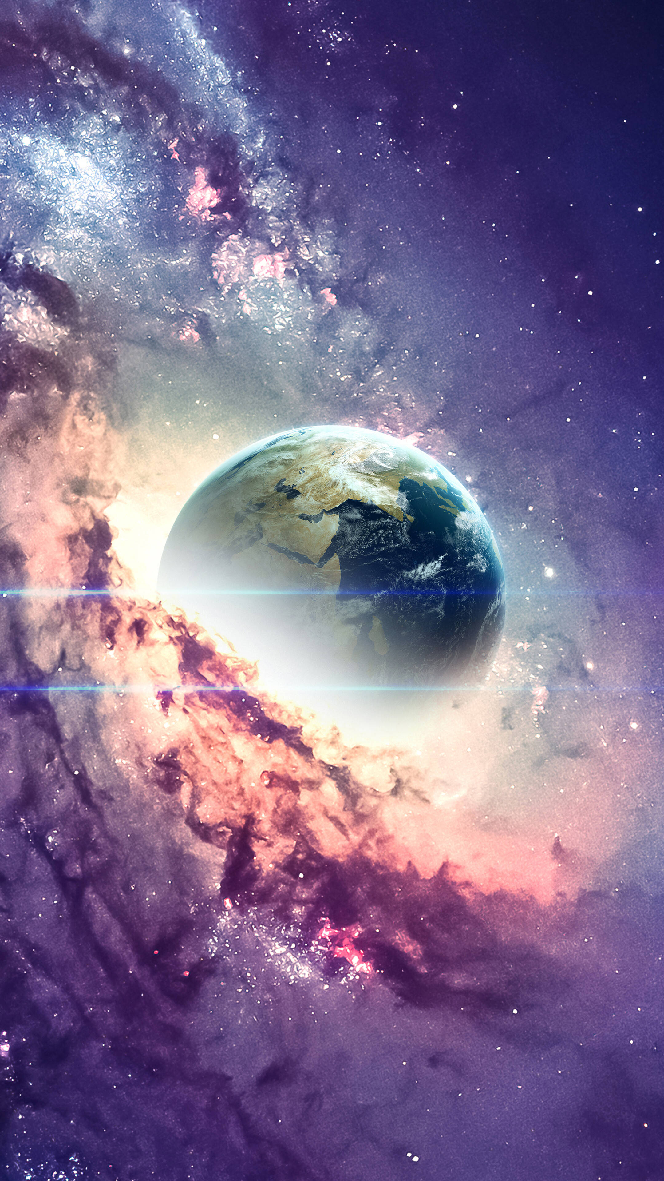 Planeet verskyn in die ruimte 4K foon Muurpapier