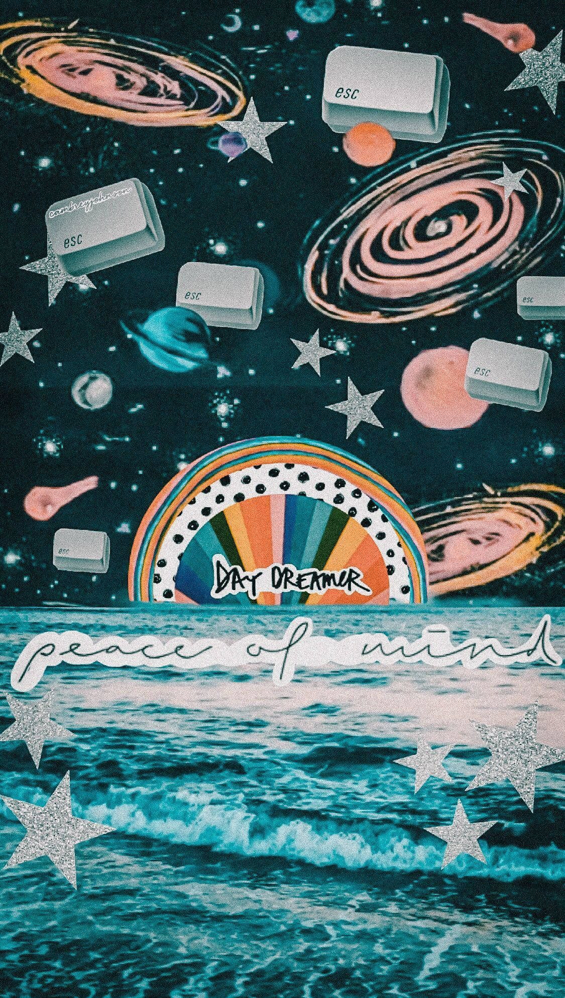 Planete en Sterre Tumblr Estetika Muurpapier