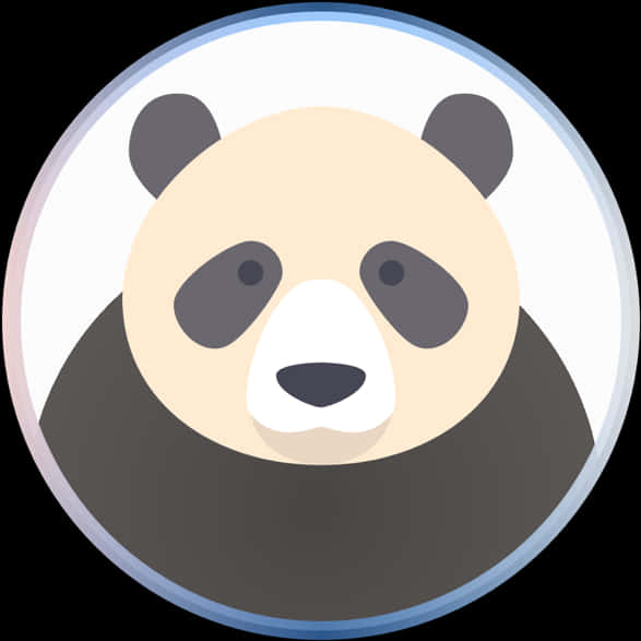 Plat Ontwerp Panda-ikoon Muurpapier
