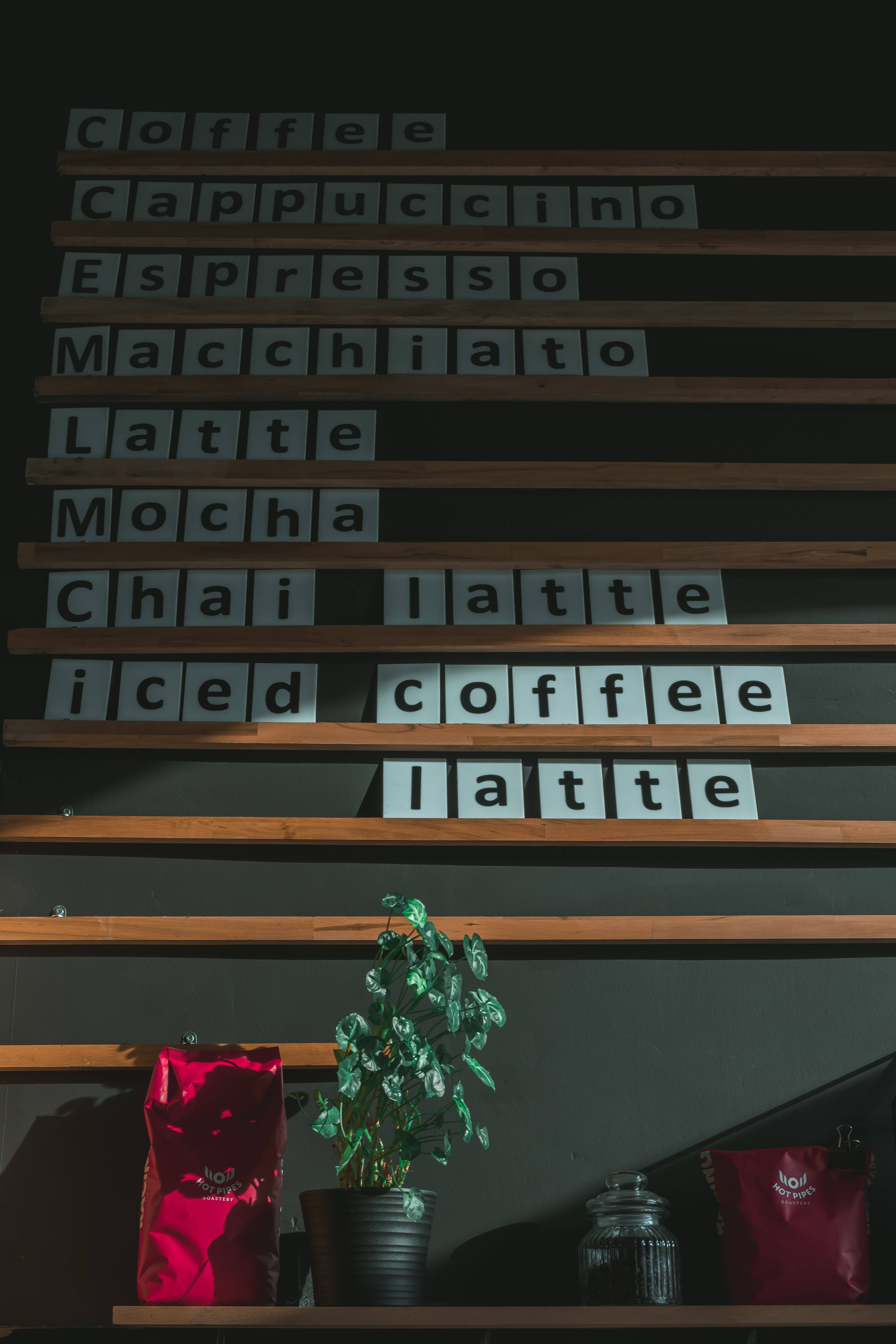 Plattelandse Koffiewinkel Spyskaart Vertoon op Muur Muurpapier