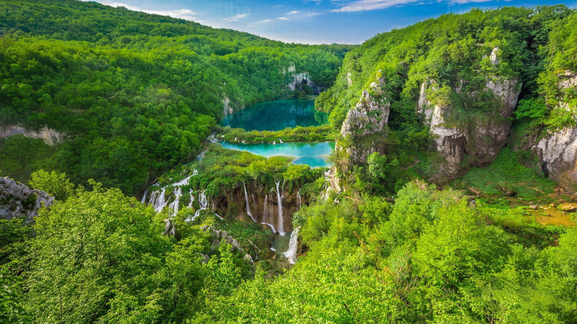 Plitvicemere in Kroasië Muurpapier