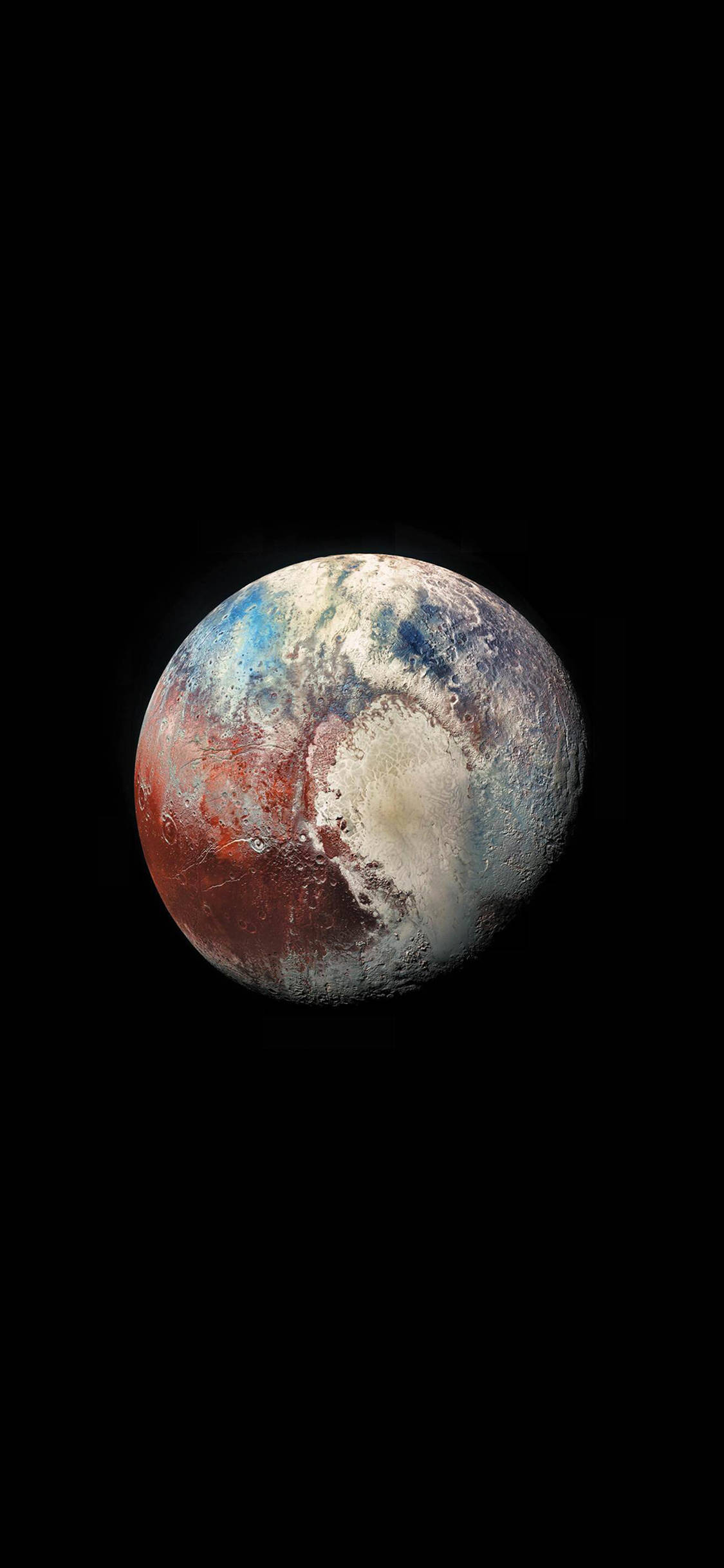 Pluto se Geheimsinnige Oppervlak Ontbloot in Pragtige AMOLED Muurpapier