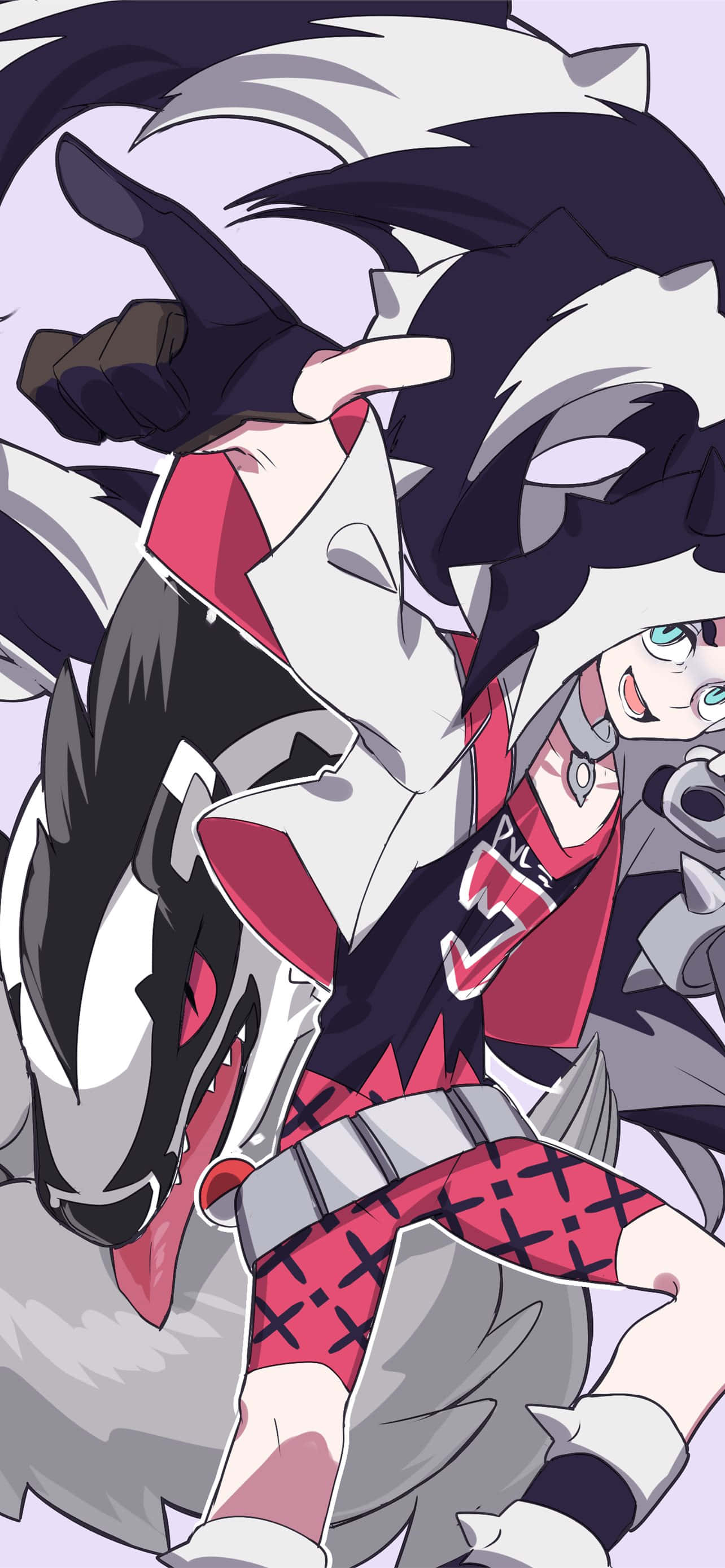 Pokemon-afrigter Piers en Obstagoon Muurpapier