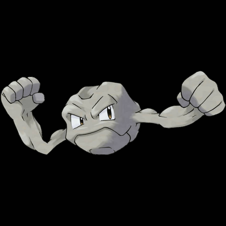 Pokemon Geodude Met Wit Agtergrond Muurpapier