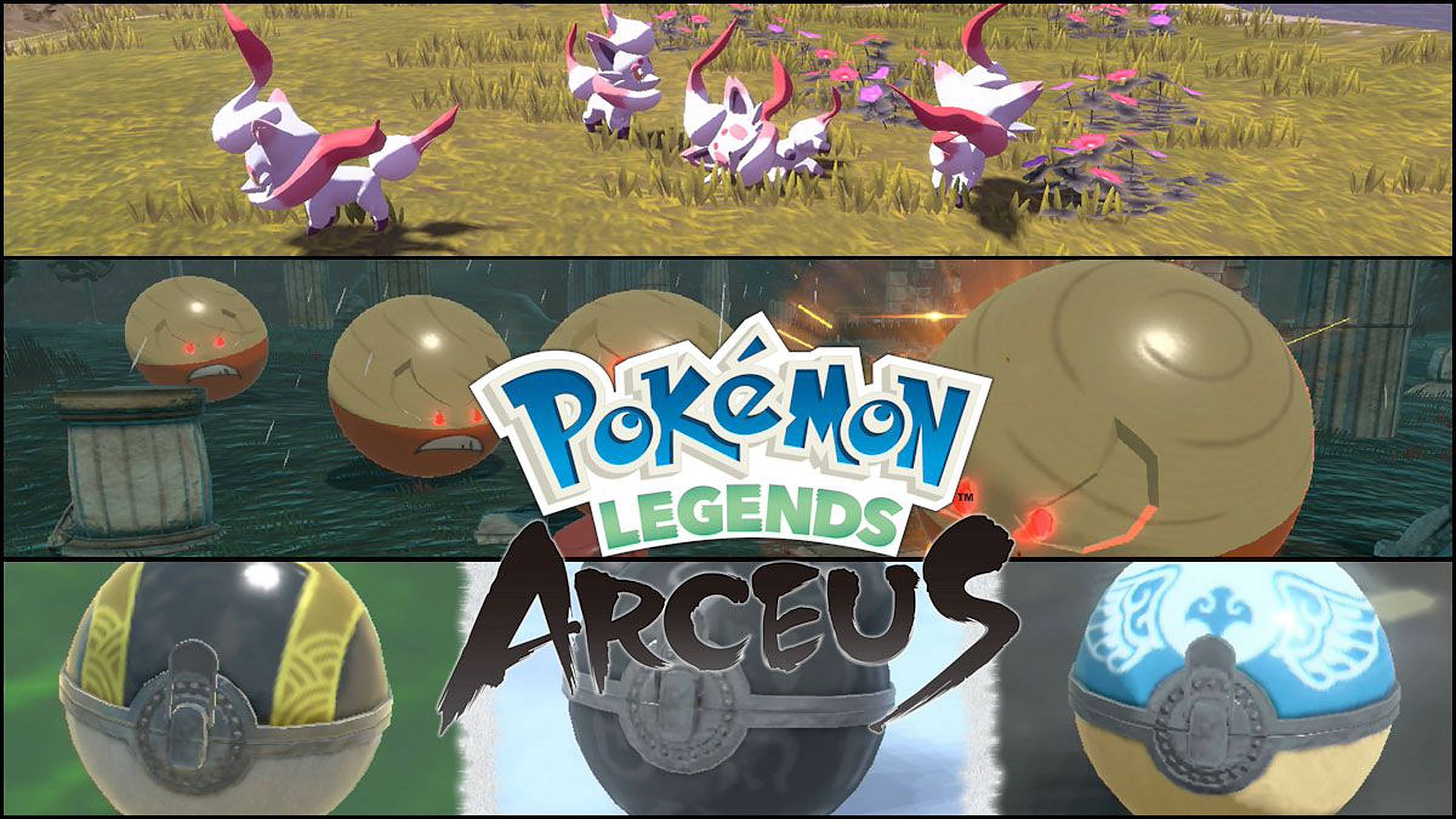 Pokemon Legends Arceus Fotokollasie Muurpapier