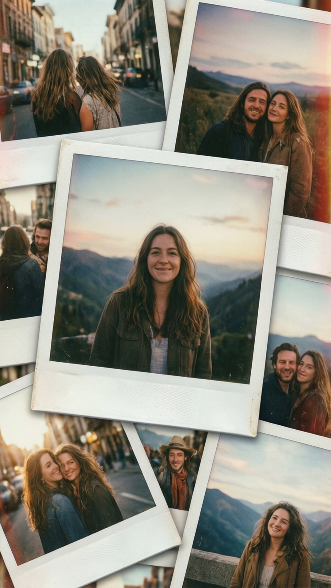 Polaroid Reis Collage Muurpapier