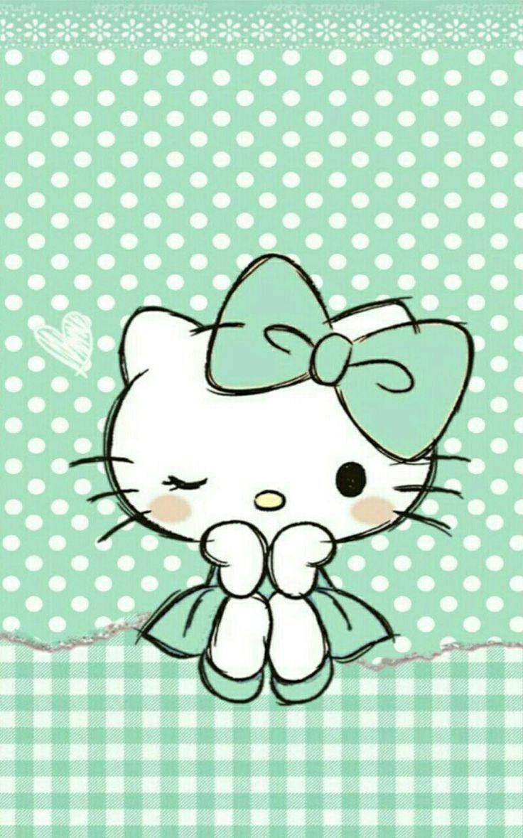 Polka Dot Hello Kitty Estetiese Muurpapier