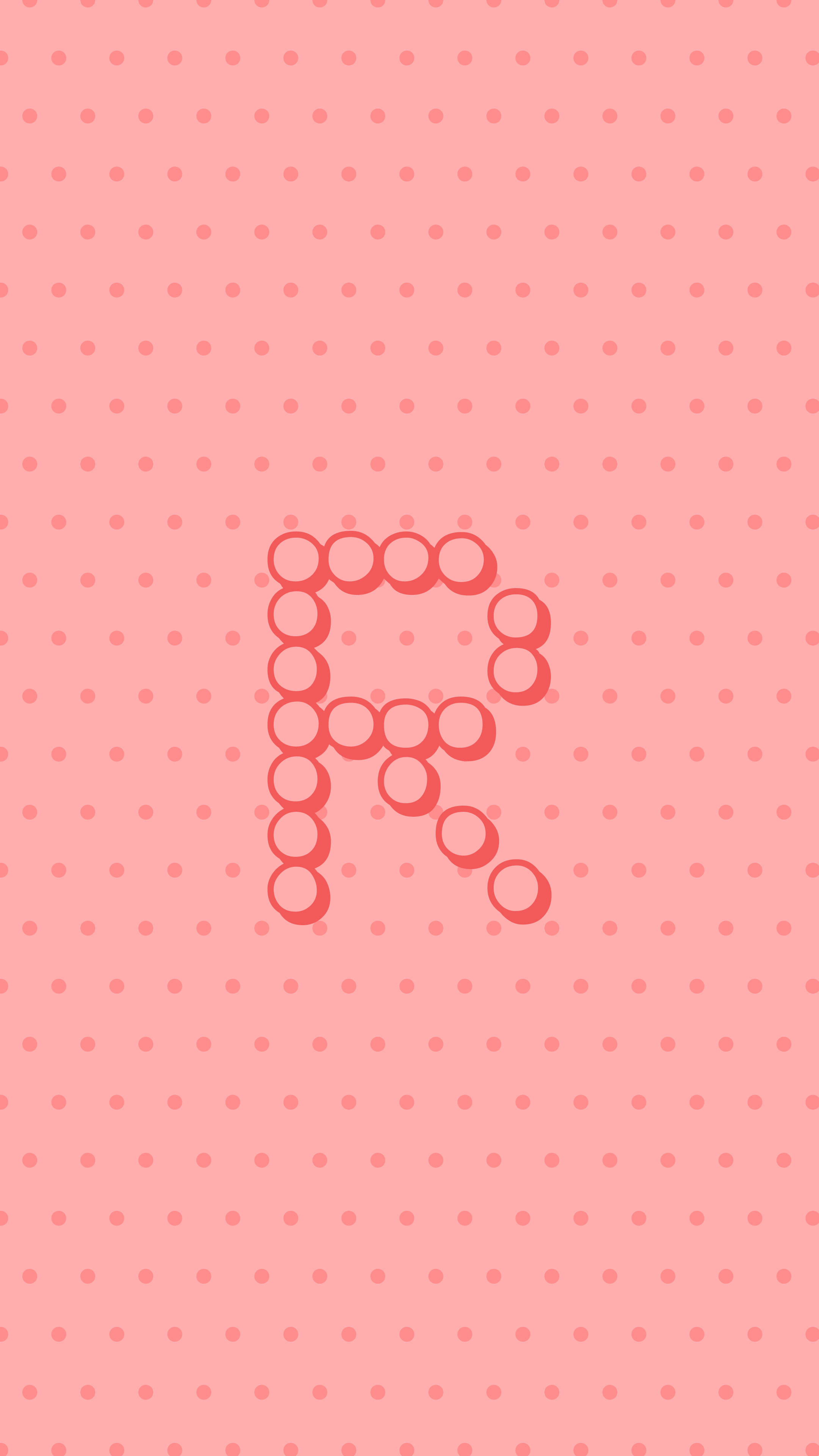 Polka Dot R Alfabet Muurpapier