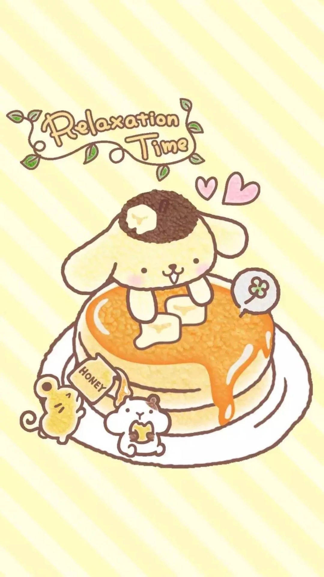 Pompompurin Op Pannekoek Kawaii iPad — Sanrio GIF Muurpapier