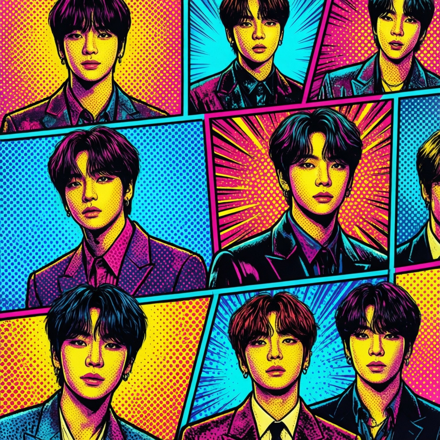 Pop Art Strookuns Muurpapier