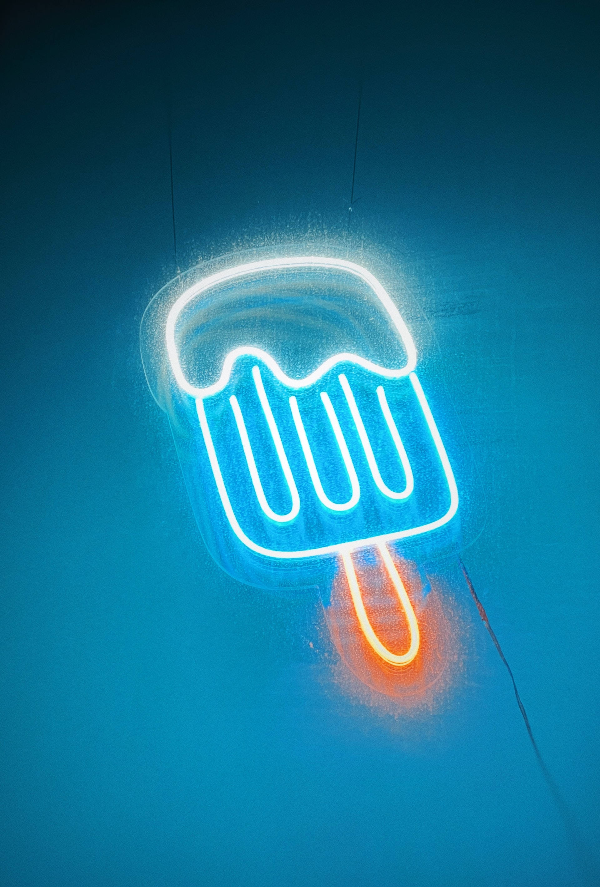 Popsicle Neonblou iPhone Muurpapier