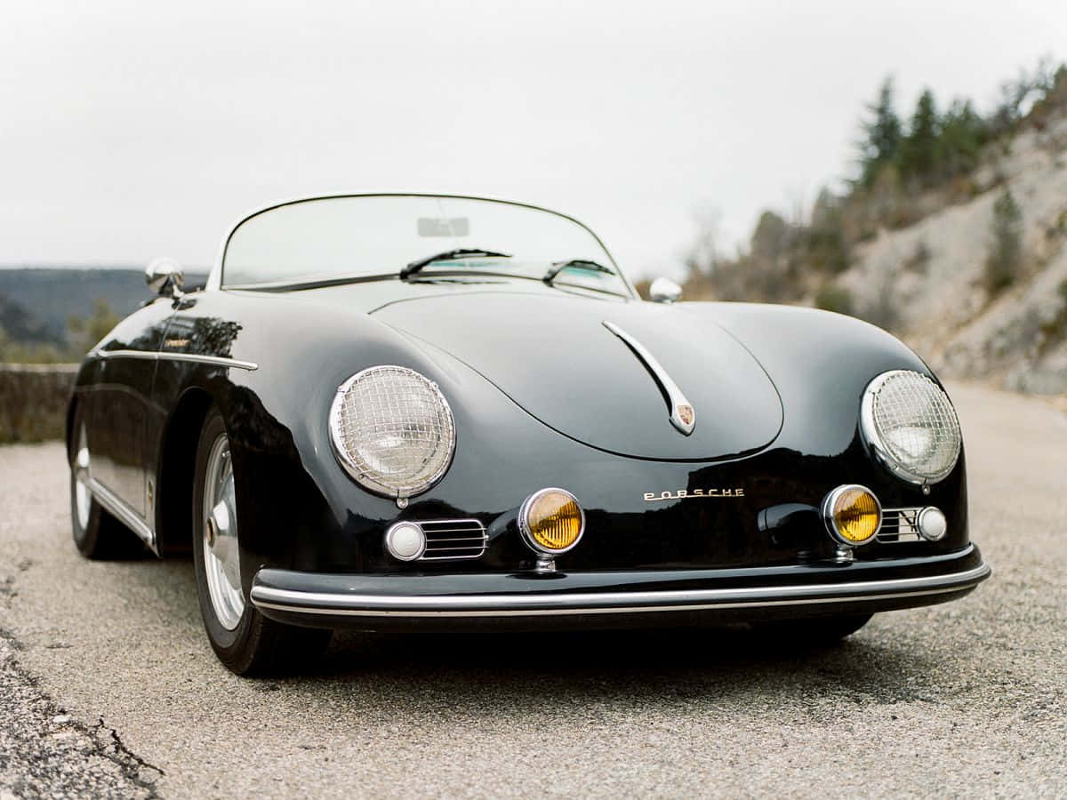 porsche 356 speedster - 'n klassieke swart sportmotor Muurpapier