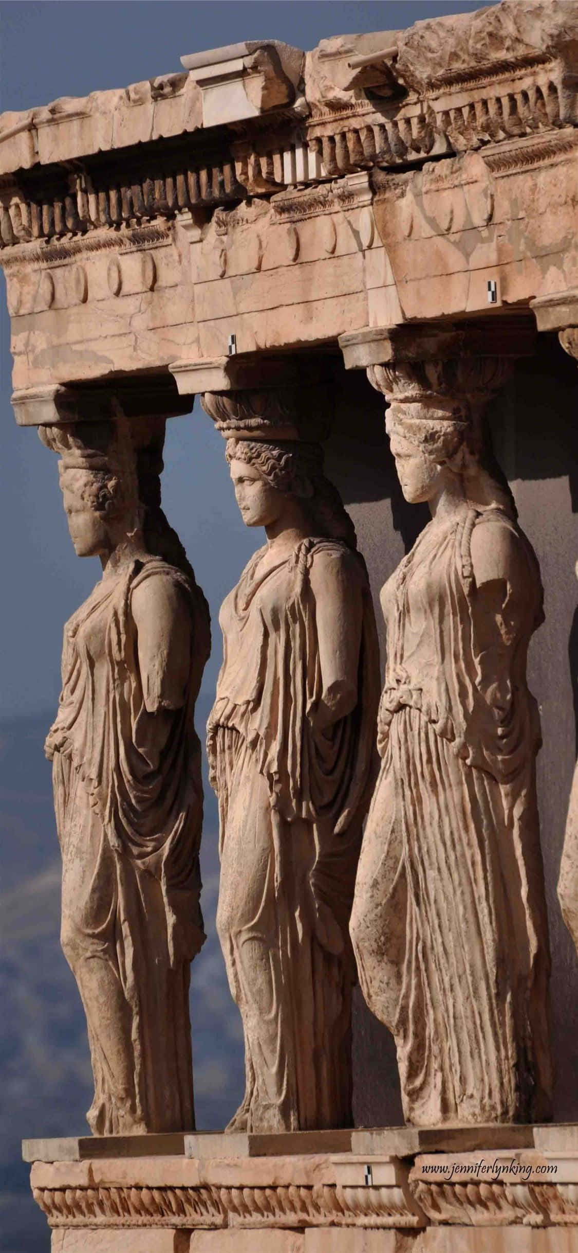 Portaal van die Kariatiede, die Akropolis Muurpapier