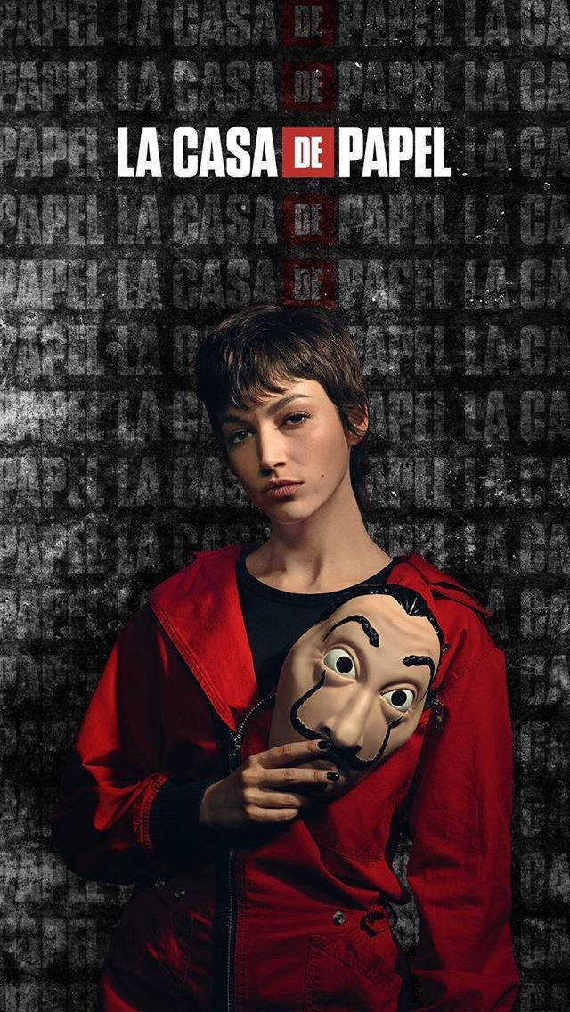 Portret van Tokyo uit Money Heist Muurpapier