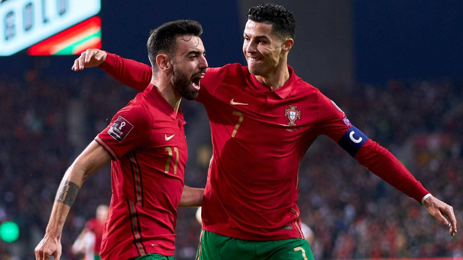 Portugal Nasionale Sokkerspan Cristiano en Bruno Muurpapier