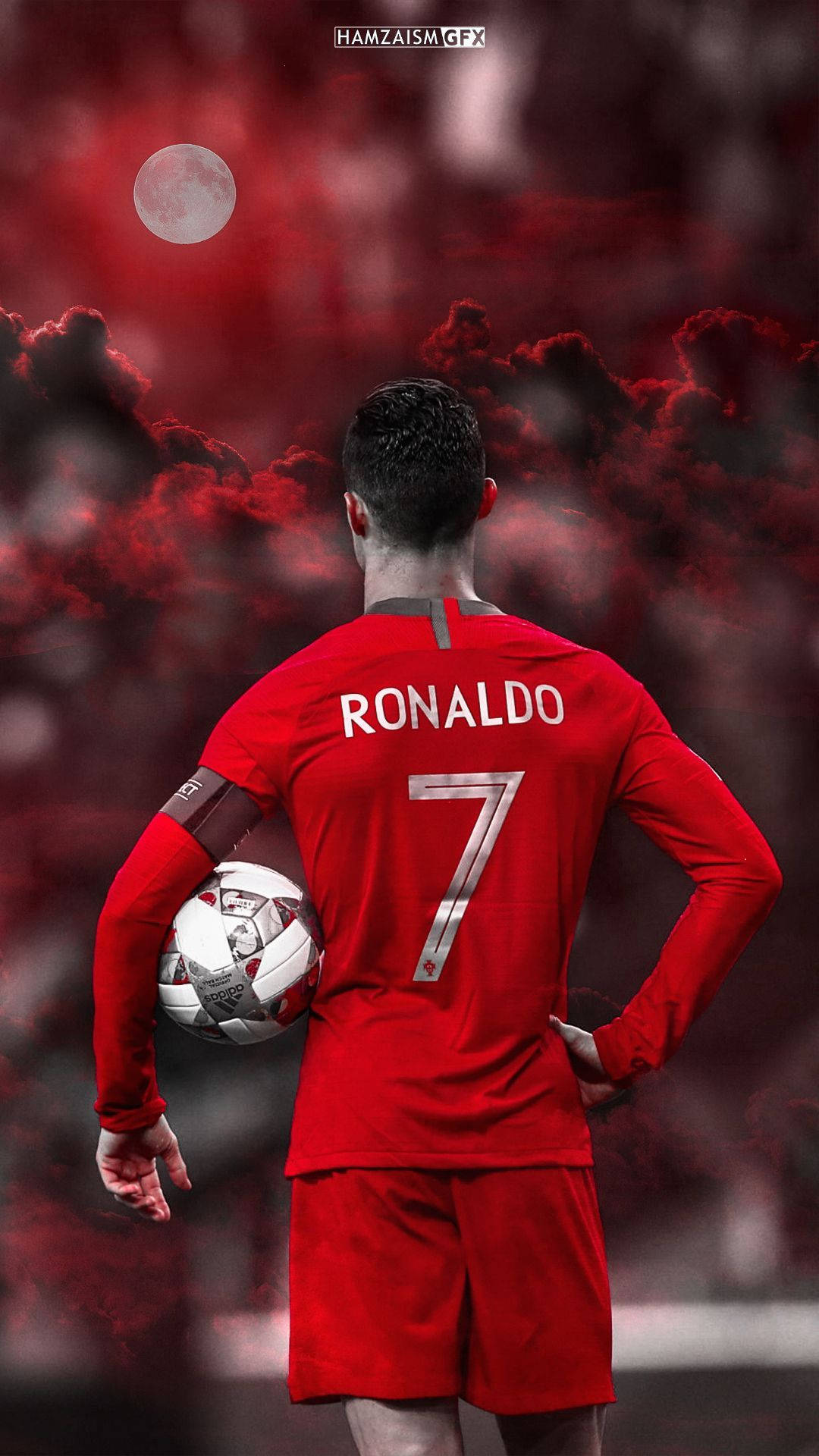 Portugese Cristiano Ronaldo Koel Rooi Estetika Muurpapier